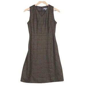 CLASSIQUES ENTIER Wool Alpaca Mohair Blend Midi Jumper Dress Sz 0 Brown Lined